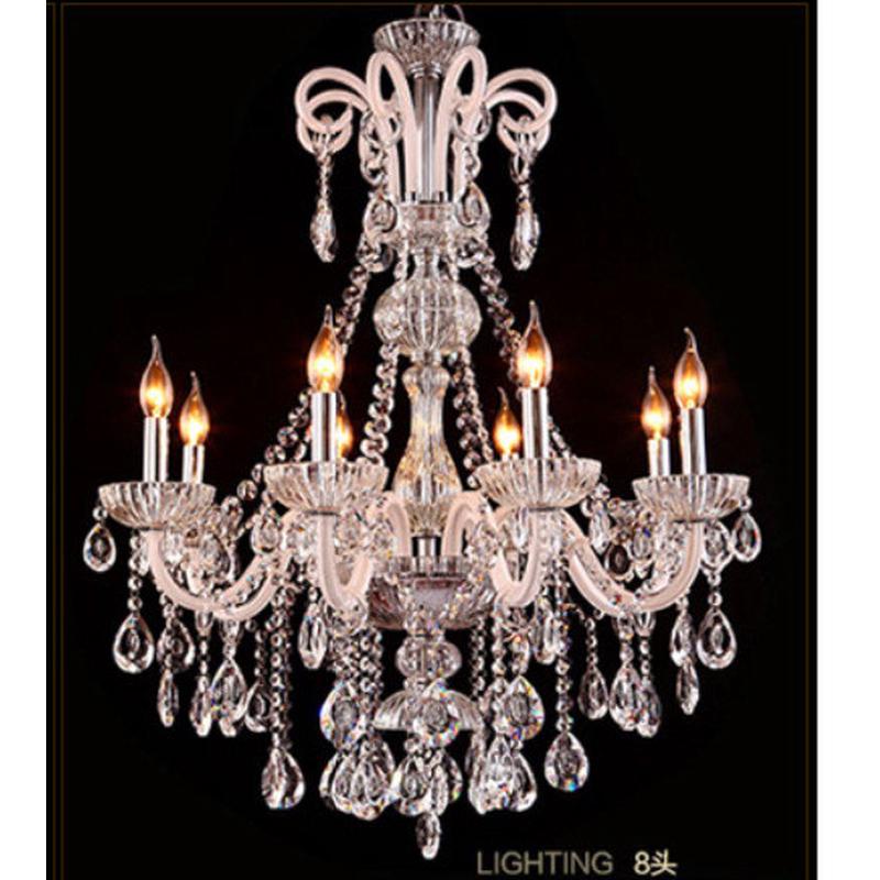 水晶别墅婚庆酒店大堂挑空灯欧式复式楼客厅大气大吊灯楼梯长吊灯