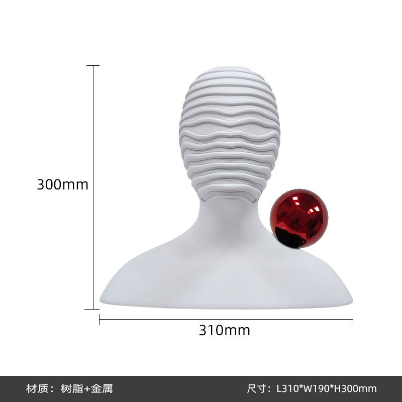 现代半身抽象轻奢人物雕塑摆件售楼处书房样板间卡通艺术头像摆设