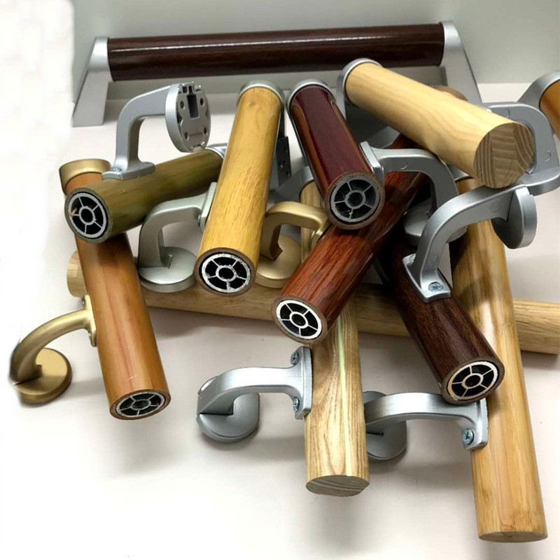 35毫米树脂色扶手养老院走廊楼梯木纹铝合金靠上墙锌合金拉手把手