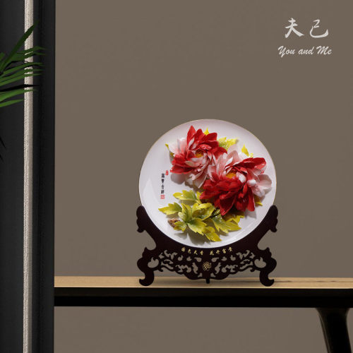 热销陶瓷手绘挂盘摆件家居客厅电视柜酒柜玄关博古架装饰品创意工