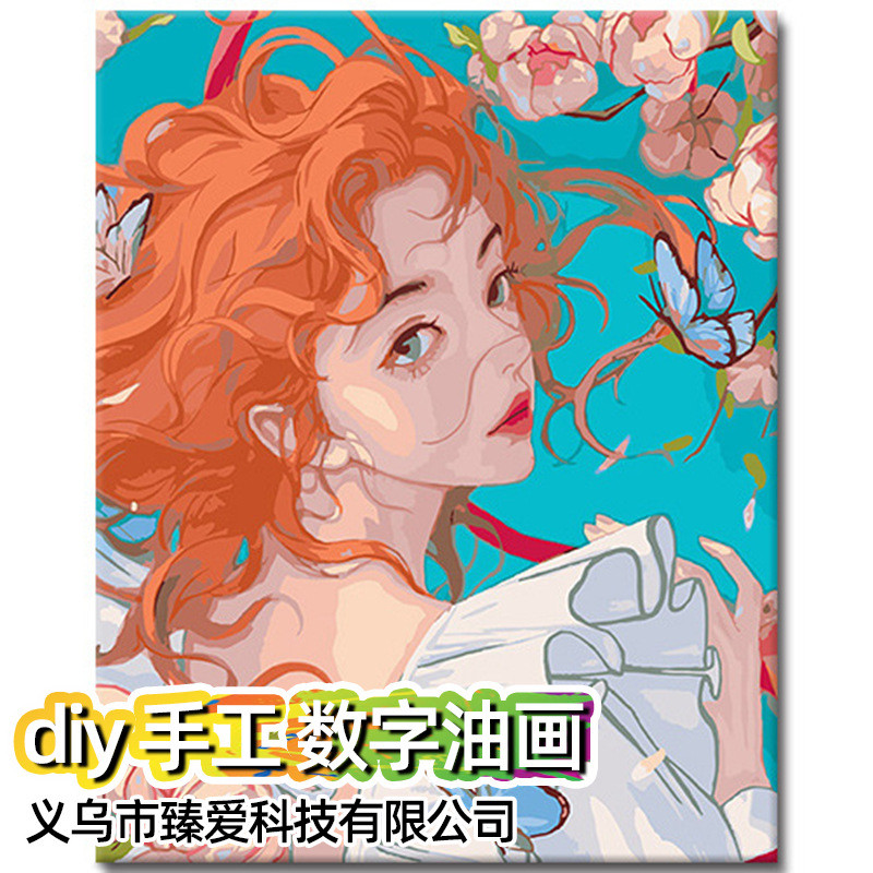 数字油画30*40玛丽苏侵略告白益智手工填色定制装饰画客厅卧室diy