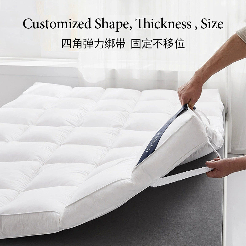 垫子五星级酒店羽绒床垫褥子保护垫白鹅绒白鸭绒加厚定制软垫定做
