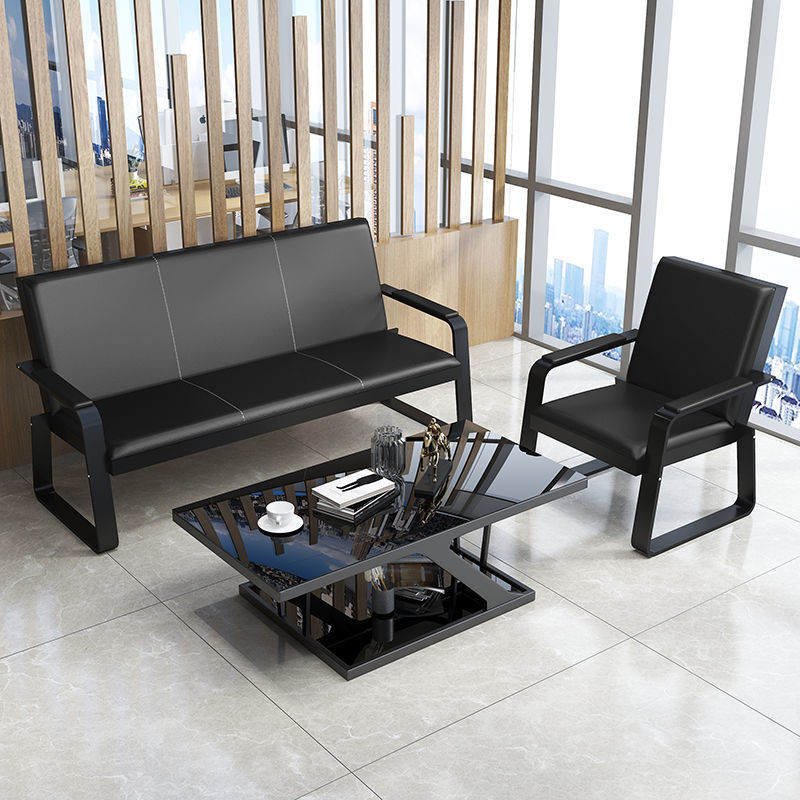 热销简约现代办公沙发办公室沙发茶几组合会客洽谈三人位接待