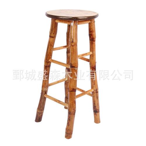 竹制家具吧凳美式西餐厅高腿凳竹子凳子竹木餐椅吧台凳吧椅桌椅