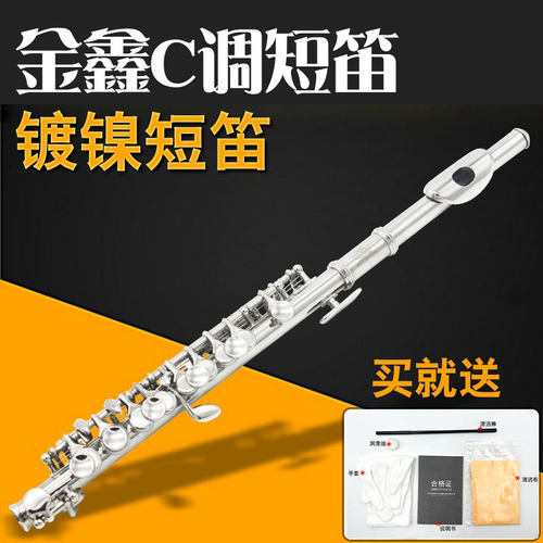 C调短笛 初学演奏级乐器短笛笛子 铜质镀镍短笛