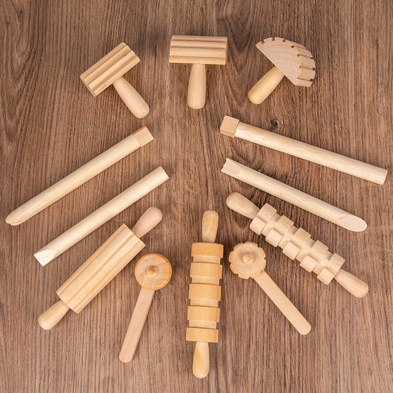 幼儿童仿真劈柴工具擀面杖印章滚轮模型DIY印泥工具室内区域玩具