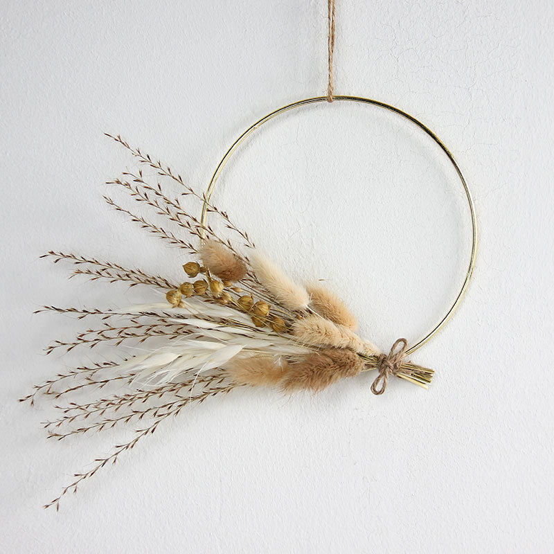 圆形干花铁艺花环北欧风手工diy墙壁挂饰兔尾草拂尘装饰批发,节庆用品/礼品,创意礼盒/礼品套组,淘宝优惠券,粉丝福利购,淘宝优惠卷