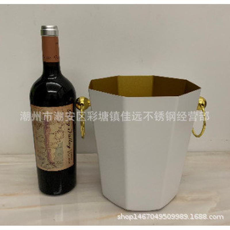 新款八角香槟桶欧式不锈钢冰桶酒吧酒桶家用ktv红冰桶冰酒器