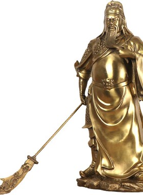 杨铜记铜立关公关公横刀站关公武财神摆件关公