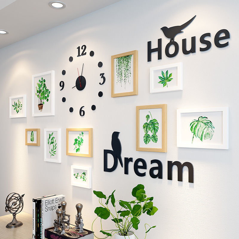 客厅照片墙装饰卧室心形相框背景墙免打孔相册挂墙创意洗相片组合