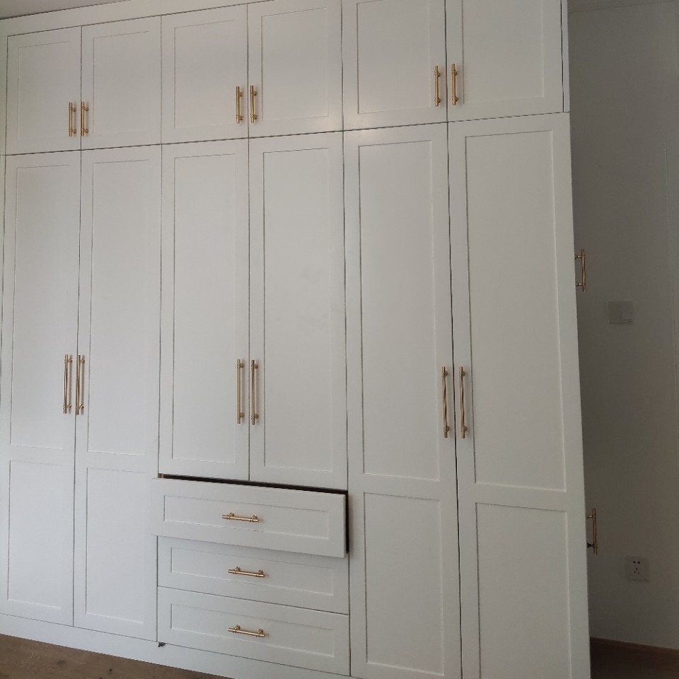 热销广州市经济型家用现代简约衣柜白色来图整体双开门烤漆