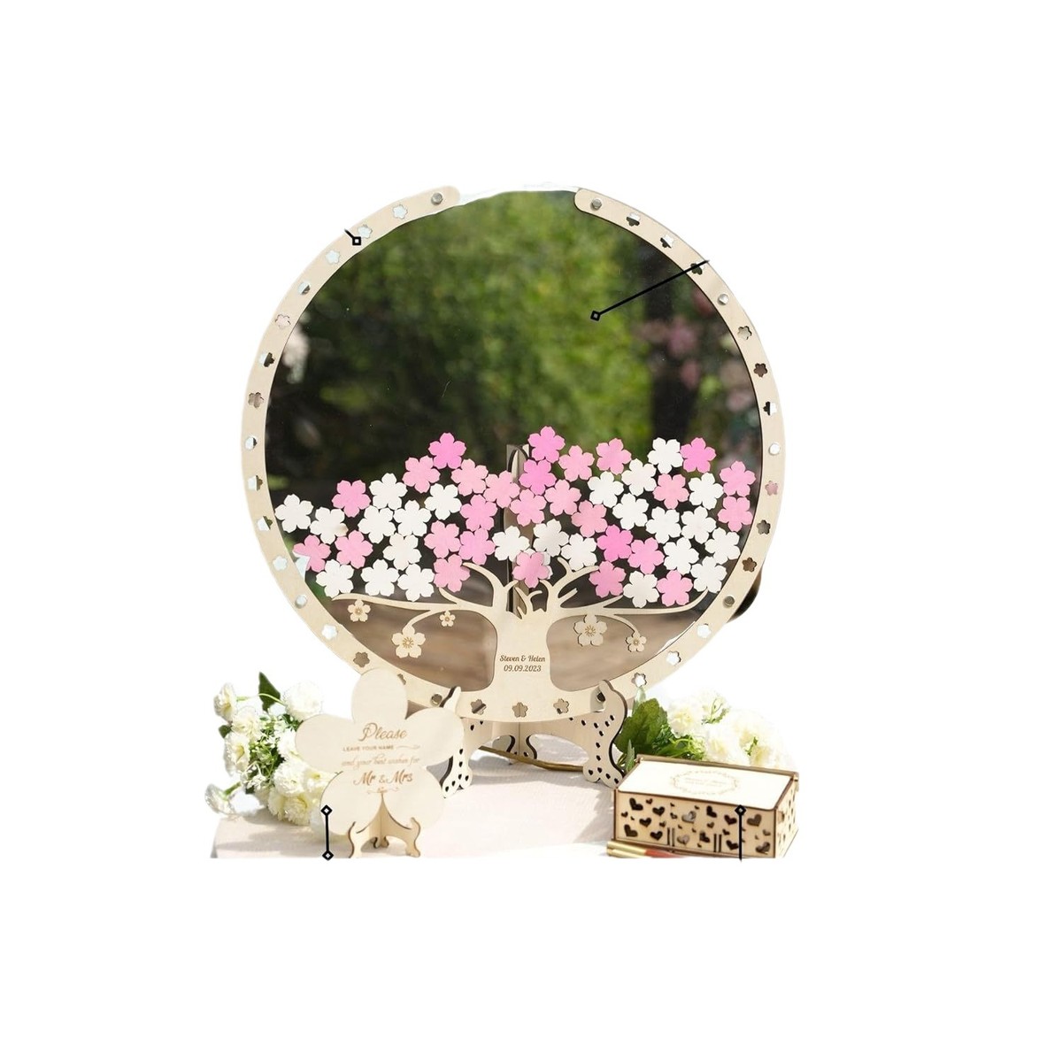 欧式爆款婚礼签到框亚克力板创意心形留言簿毕业签名册婚庆摆件