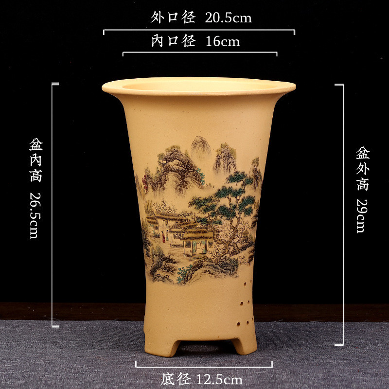 紫砂兰花盆批发君子兰绿萝蕙春兰建兰简约家用陶瓷客厅盆景盆专用