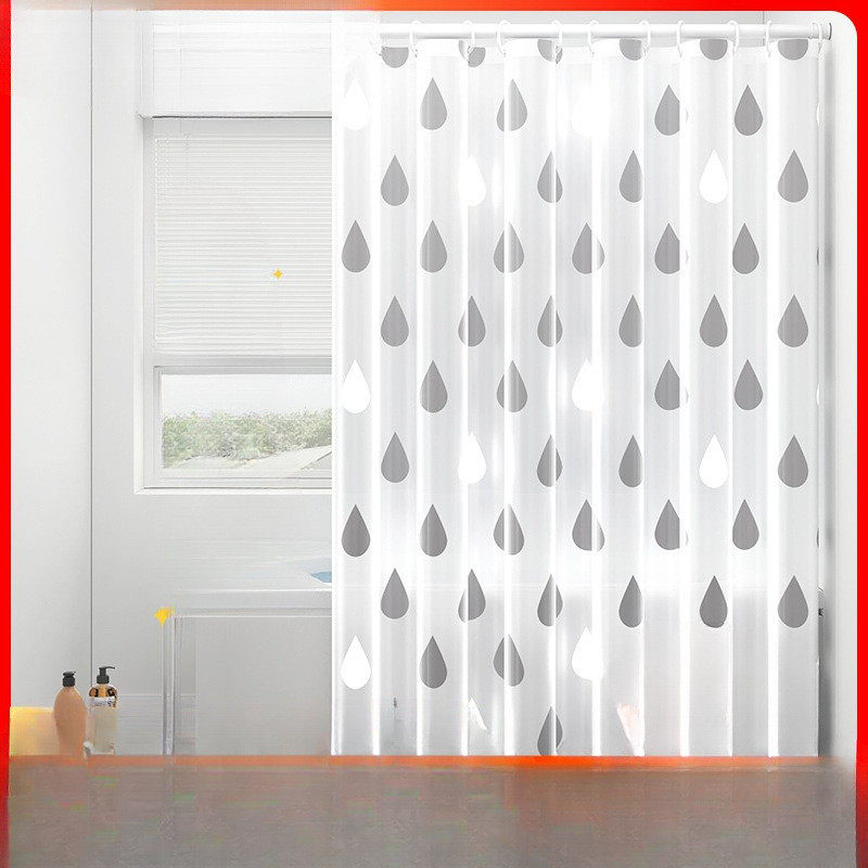 浴室防水浴帘干湿分离卫生间淋浴隔断帘防霉套装免打孔洗澡门帘子