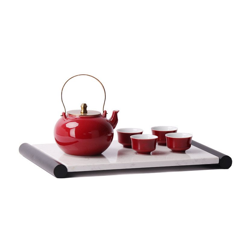 热销创意新中式组合大理石托盘茶具桌面现代摆件茶几玄关客厅艺术