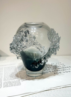 创意花瓶色手工琉璃双拼家居办公室艺术展示摆件样板间酒店艺术器