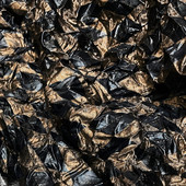 新品 黑金压乱扭家纺肌理银色褶格子褶皱微光创意diy设计师面料