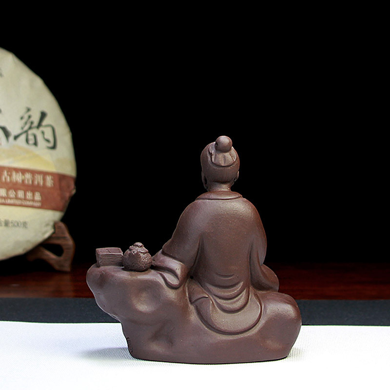 宜兴紫砂茶宠摆件批代发创意雕塑茶玩茶具配件精品手工茶圣陆羽