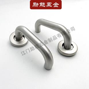热销不锈钢精铸锁具双弯把手u型防火门执手工程用五金实心分体拉