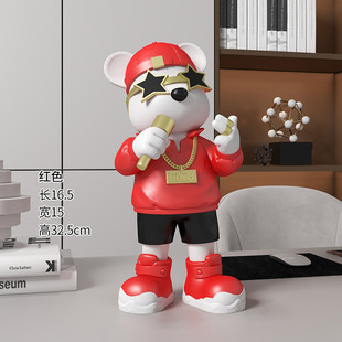 源头工厂酷比嘻哈熊唱歌桌面摆件客厅电视柜玄关酒柜办公室装饰品