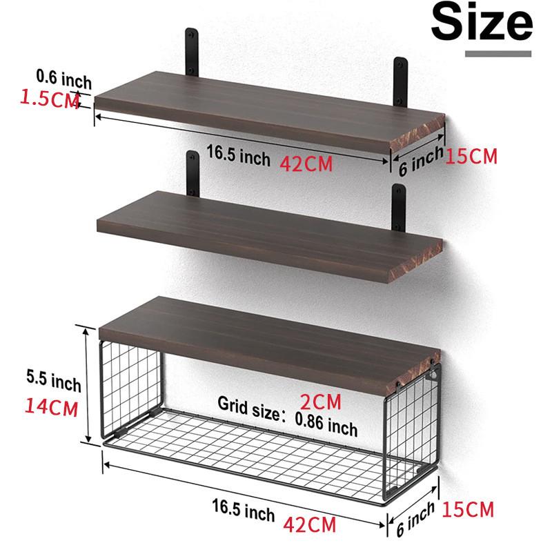 墙上带浮动架壁挂式储物篮木质浴室架l形金属支架储物架置物架