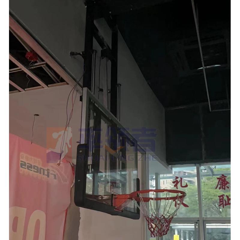篮球架框架屋顶吊顶悬挂式篮球架壁挂式电动遥控升降折叠篮球室内