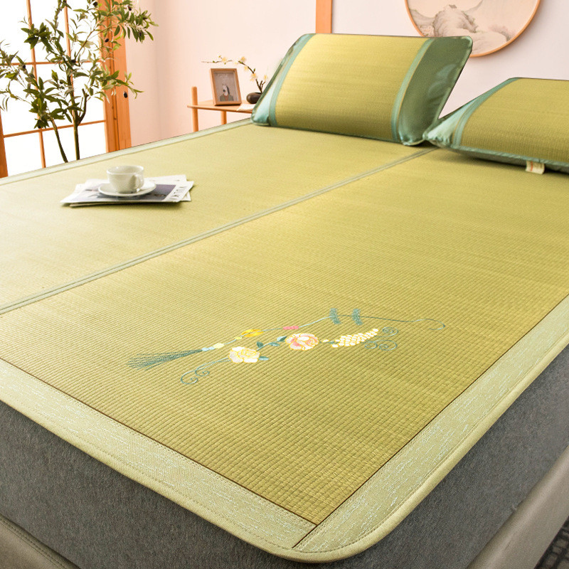 eq4f草席凉席折叠炕席家用农村席子冬夏两用芦苇床垫老式