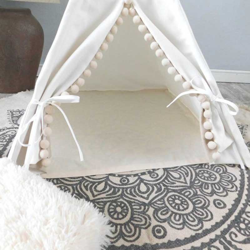 帐篷猫爬架猫床简约宠物窝木质宠物床猫窝夏季狗帐篷外贸宠物用品