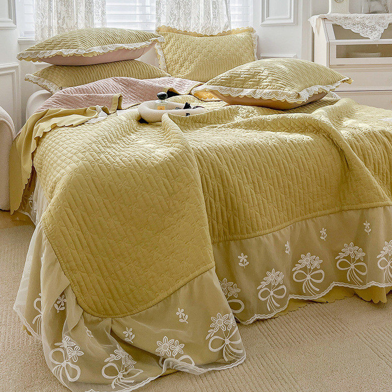 7wp3新款床盖四件套蕾丝缝床单绗床裙三件套四季通用款榻榻米加厚,床上用品,床品套件/四件套/多件套,淘宝优惠券,粉丝福利购,淘宝优惠卷