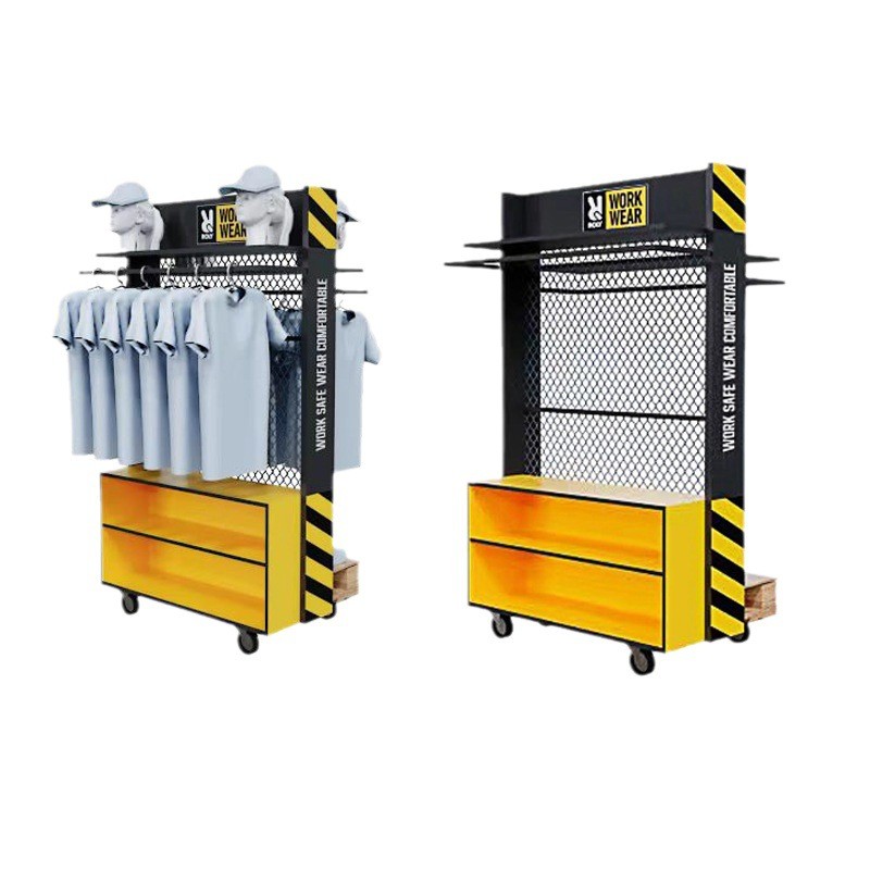 衣服帽子展示柜商超卖场陈列柜超市产品多层货架中岛烤漆展示架