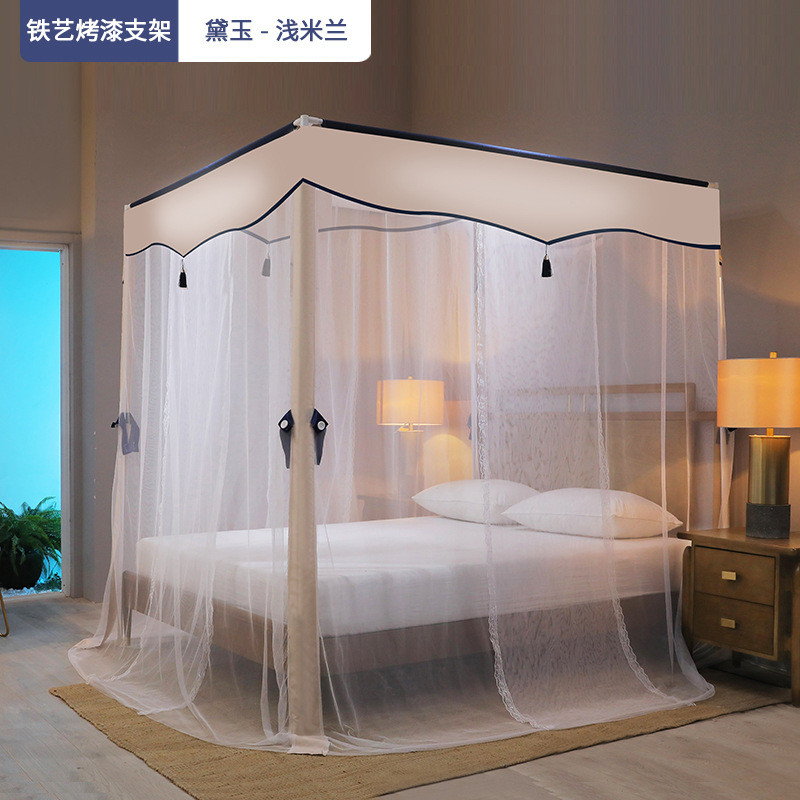 v6oq批发2022宫廷新款蚊帐2023落地家用卧室支架老式三开门纹账1.