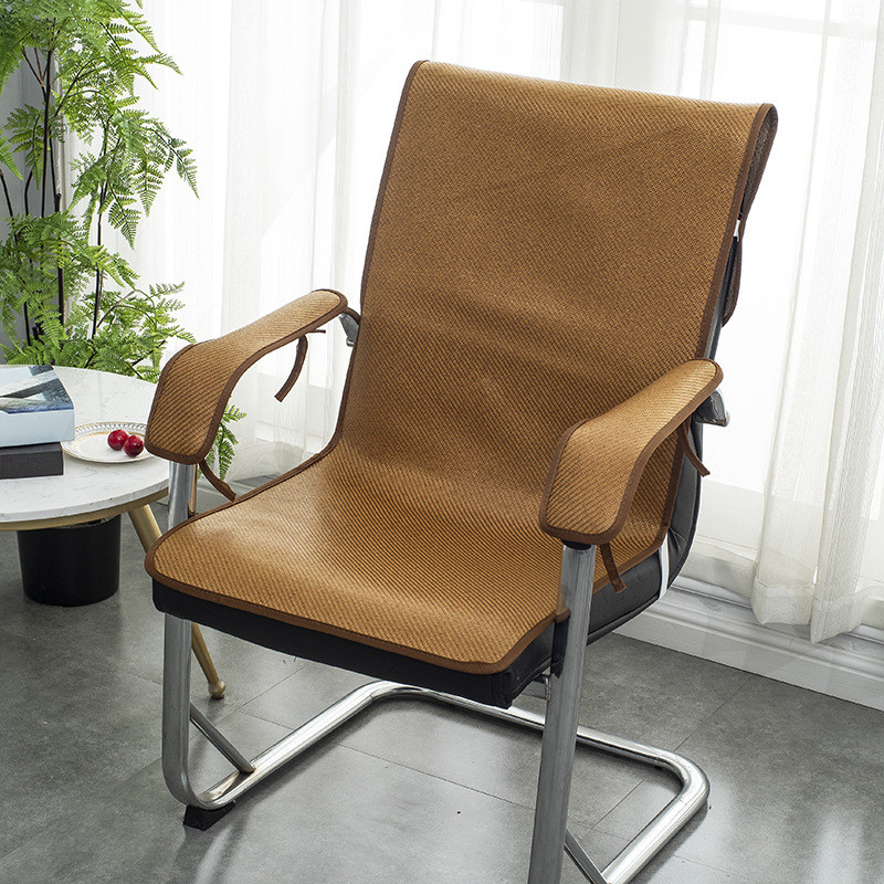 of9d夏天凉席椅子坐垫靠垫一体办公室凉垫薄座垫老板带扶手冰丝透