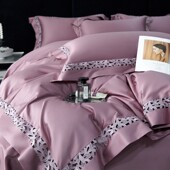 200轻奢匹马棉重工刺绣100全棉四件套床单被套四季 通用支床上用品