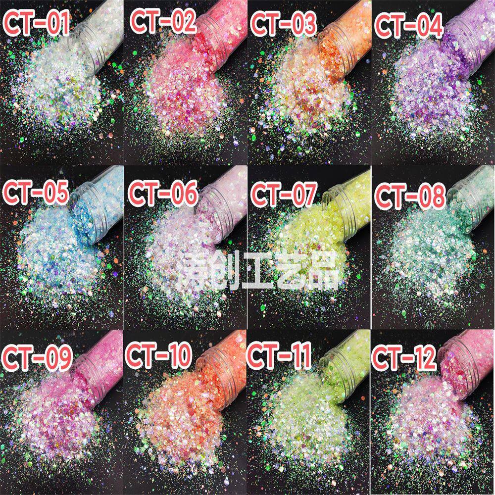 冰透系列闪粉亮片闪粉美甲亮片七彩镭射幻彩金葱粉滴胶填充混合,工业油品/胶粘/化学/实验室用品,金葱粉,淘宝优惠券,粉丝福利购,淘宝优惠卷