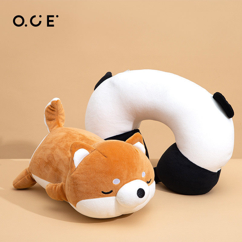 热销4txn批发可变双用u型枕颈枕柔软办公室旅行两用脖枕可爱oce形