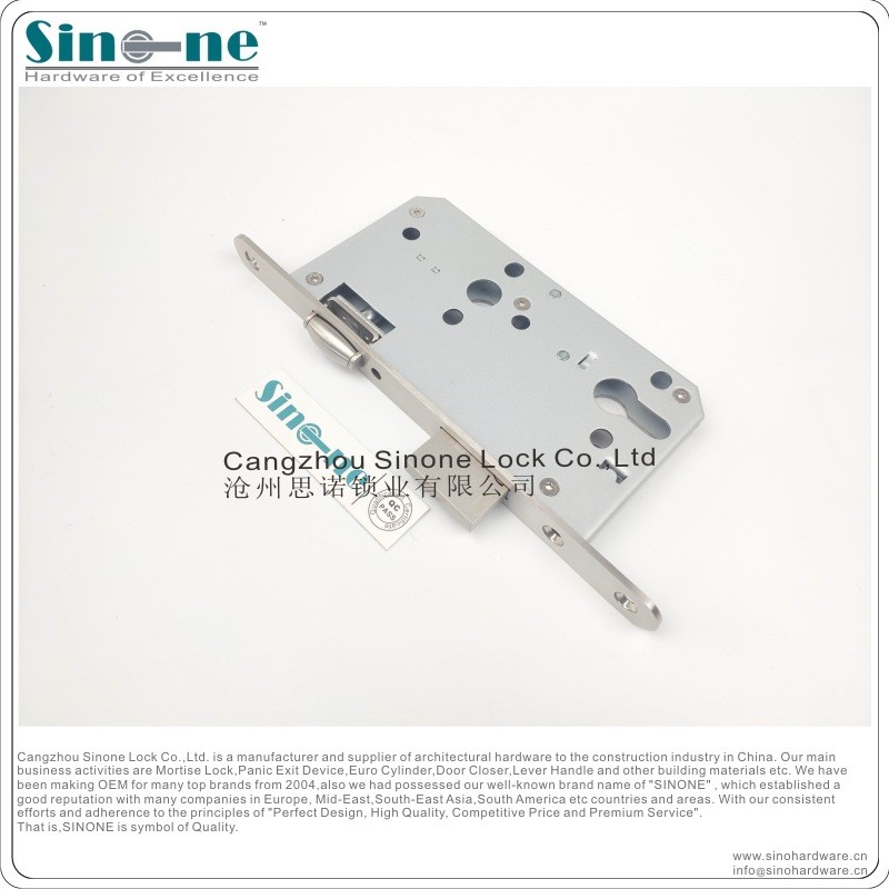 现货不锈钢304型材门塑钢门平开门隐形通道碰珠滚珠插芯锁体