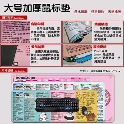 源泉快捷键鼠标垫CAD插件命令PS美工3dmax设计师超大电脑键盘桌垫