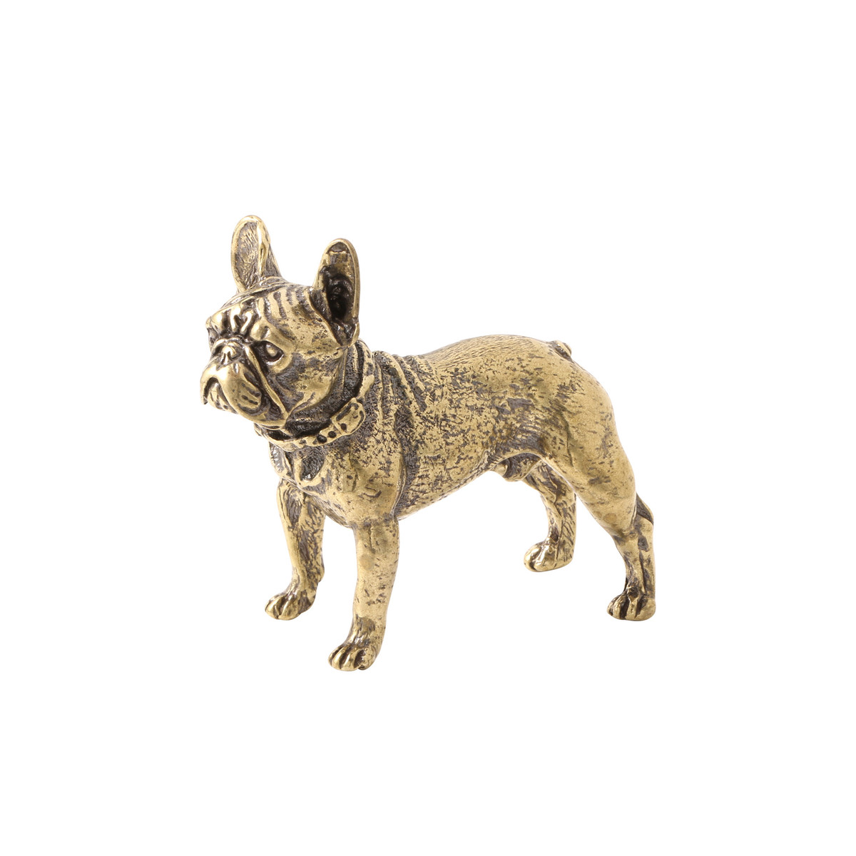 古董古玩铜器桌面摆件沙皮狗犬斗实心铜黄铜生肖茶宠摆件把玩收藏