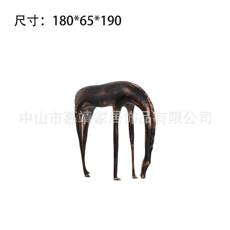 新中式摆件马背透明水晶树脂动物现代客厅茶几书柜博古架饰品摆件