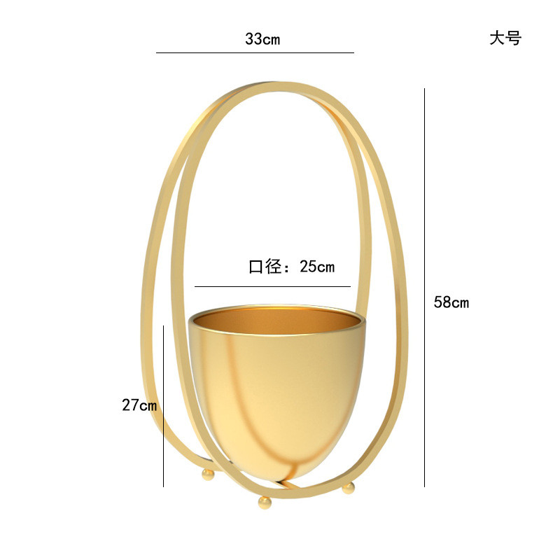 北欧阳台室内客厅铁艺金色新中式年宵花篮花盆花架蝴蝶兰专用提篮