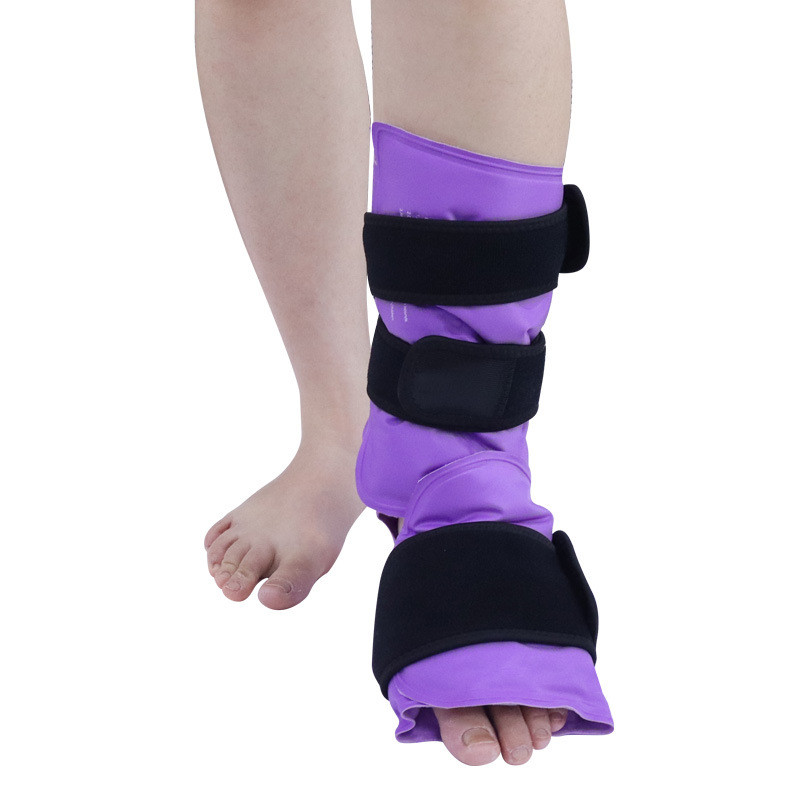 重复使用凝胶冷热敷护布冰敷袋毛绒脚护脚踝魔术贴固定绑带冰袋