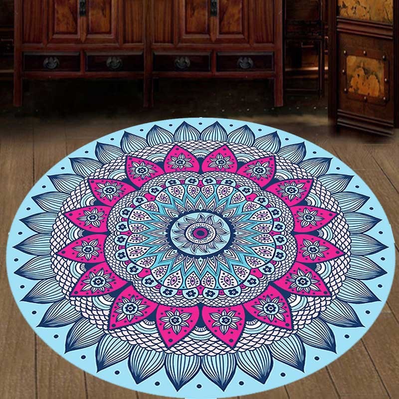 3rlm曼陀罗花地毯圆形跪拜禅修垫四季垫家用飘窗垫冥想榻榻米地毯