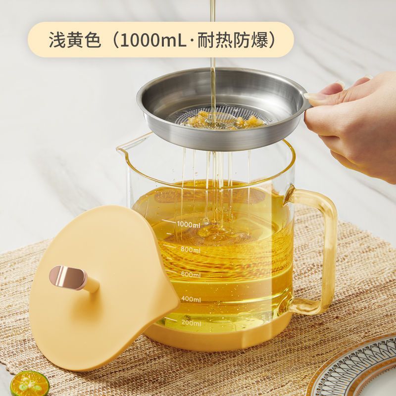 滤油壶玻璃带过滤网厨房家用大容量储油罐漏油油壶滤滤渣瓶油