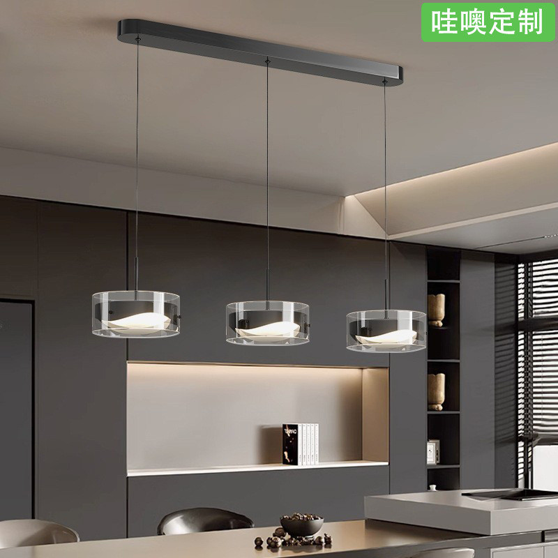 【哇噢】吊灯2025年新款高级感意式饭厅吧台岛台主灯一字长条餐桌