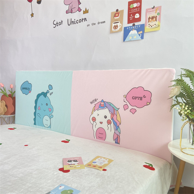 y圎4全包加厚海绵床头罩夹棉防尘实木皮床头靠背软包可拆洗防撞保