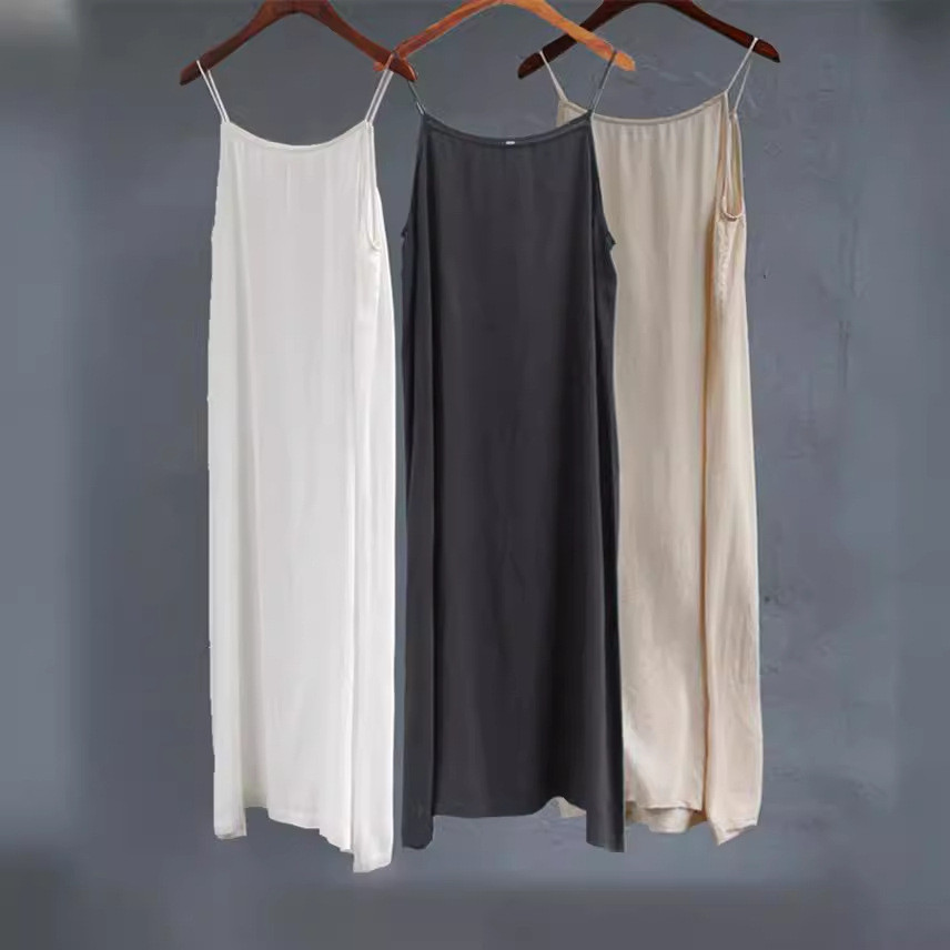 山自在杭州女装春夏打底背心裙百搭棉吊带柔软背心文艺宽松80711