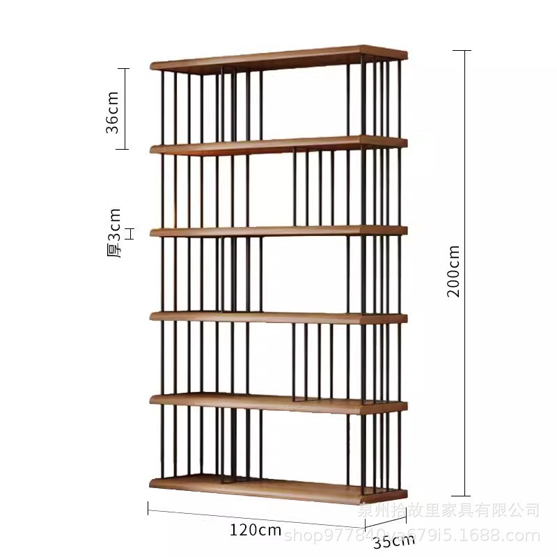 简约实木书架办公室创意陈列展架客厅设计服装店多层置物架断落