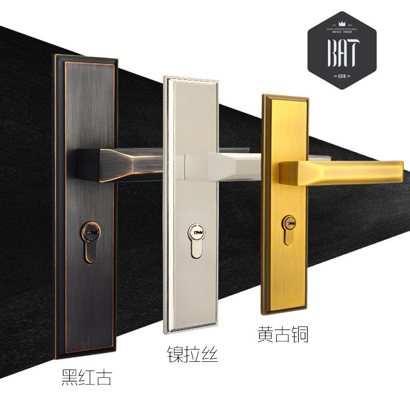 热销厂家热销欧式静音锁室内卧室锁门把手卫生间手柄黑色门锁美式,基础建材,机械门锁,淘宝优惠券,粉丝福利购,淘宝优惠卷