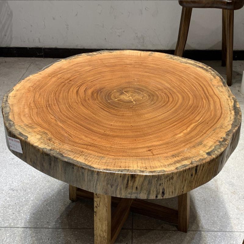 茶几简约现代客厅小户型实木轻奢子茶几客厅实木茶桌高级感小圆桌