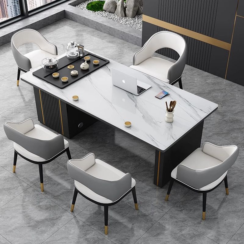 热销轻奢岩板茶桌组合现代办公家用茶台泡茶阳台功夫简约大板茶几